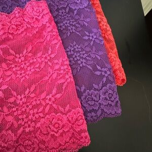 NWOT TORRID lace Cheeky Panties Pink, Coral, and Purple